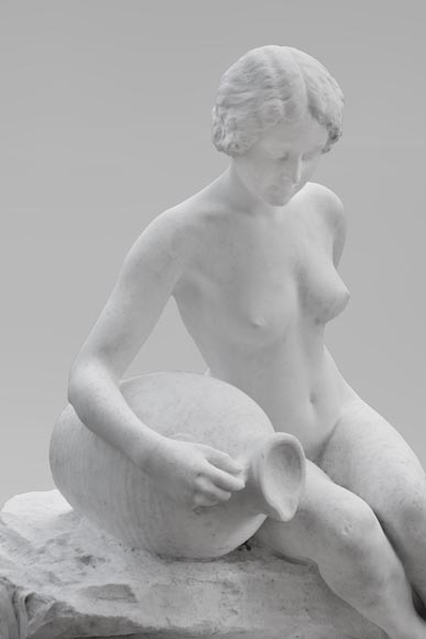 «Источник», большая садовая статуя из белого мрамора. «Источник», большая садовая статуя из белого мрамора.-2