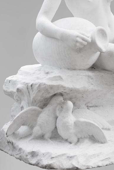 «Источник», большая садовая статуя из белого мрамора. «Источник», большая садовая статуя из белого мрамора.-3