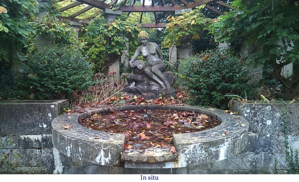 «Источник», большая садовая статуя из белого мрамора. «Источник», большая садовая статуя из белого мрамора.-8