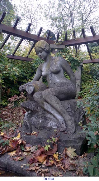 «Источник», большая садовая статуя из белого мрамора. «Источник», большая садовая статуя из белого мрамора.-9