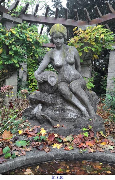 «Источник», большая садовая статуя из белого мрамора. «Источник», большая садовая статуя из белого мрамора.-10