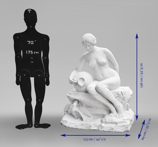 «Источник», большая садовая статуя из белого мрамора. «Источник», большая садовая статуя из белого мрамора.-11