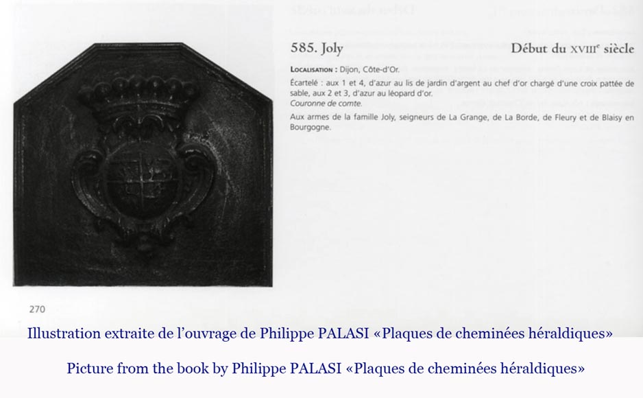 Старинная каминная плита, украшенная гербами семьи Жоли, 18 век. Старинная каминная плита, украшенная гербами семьи Жоли, 18 век.-6
