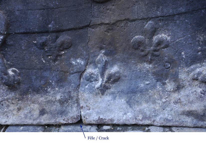 Старинная каминная плита, украшенная гербами Франции и львами, 17 век. Старинная каминная плита, украшенная гербами Франции и львами, 17 век.-4