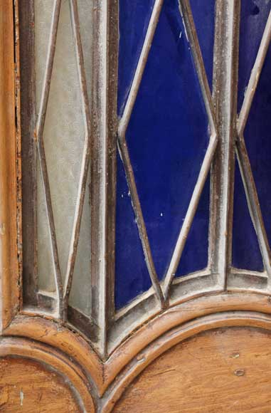 Двойная деревянная дверь 18 века с железными деталями 19 века Двойная деревянная дверь 18 века с железными деталями 19 века-2