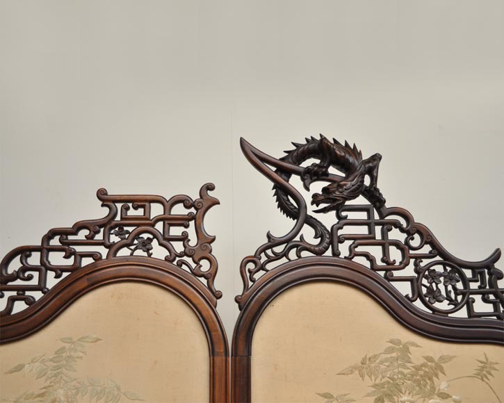 ПЕРРЕ и ВИБЕР  (приписано работе) -  Японская ширма из вышитого шёлка ПЕРРЕ и ВИБЕР  (приписано работе) -  Японская ширма из вышитого шёлка-1