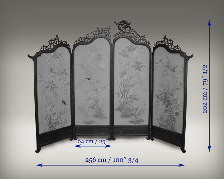 ПЕРРЕ и ВИБЕР  (приписано работе) -  Японская ширма из вышитого шёлка ПЕРРЕ и ВИБЕР  (приписано работе) -  Японская ширма из вышитого шёлка-11