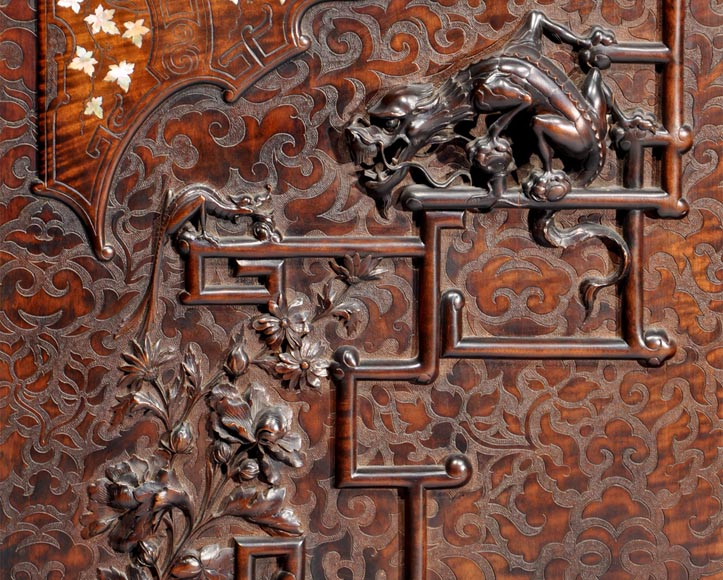 Мебель в дальневосточном стиле, Французская работа конца 19го века. Мебель в дальневосточном стиле, Французская работа конца 19го века.-2