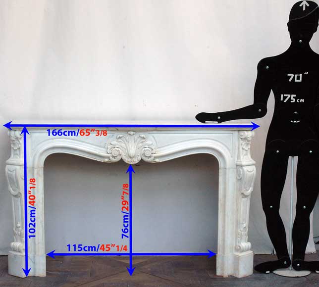Камин Людовик XV  из белого мрамора Камин Людовик XV  из белого мрамора-11