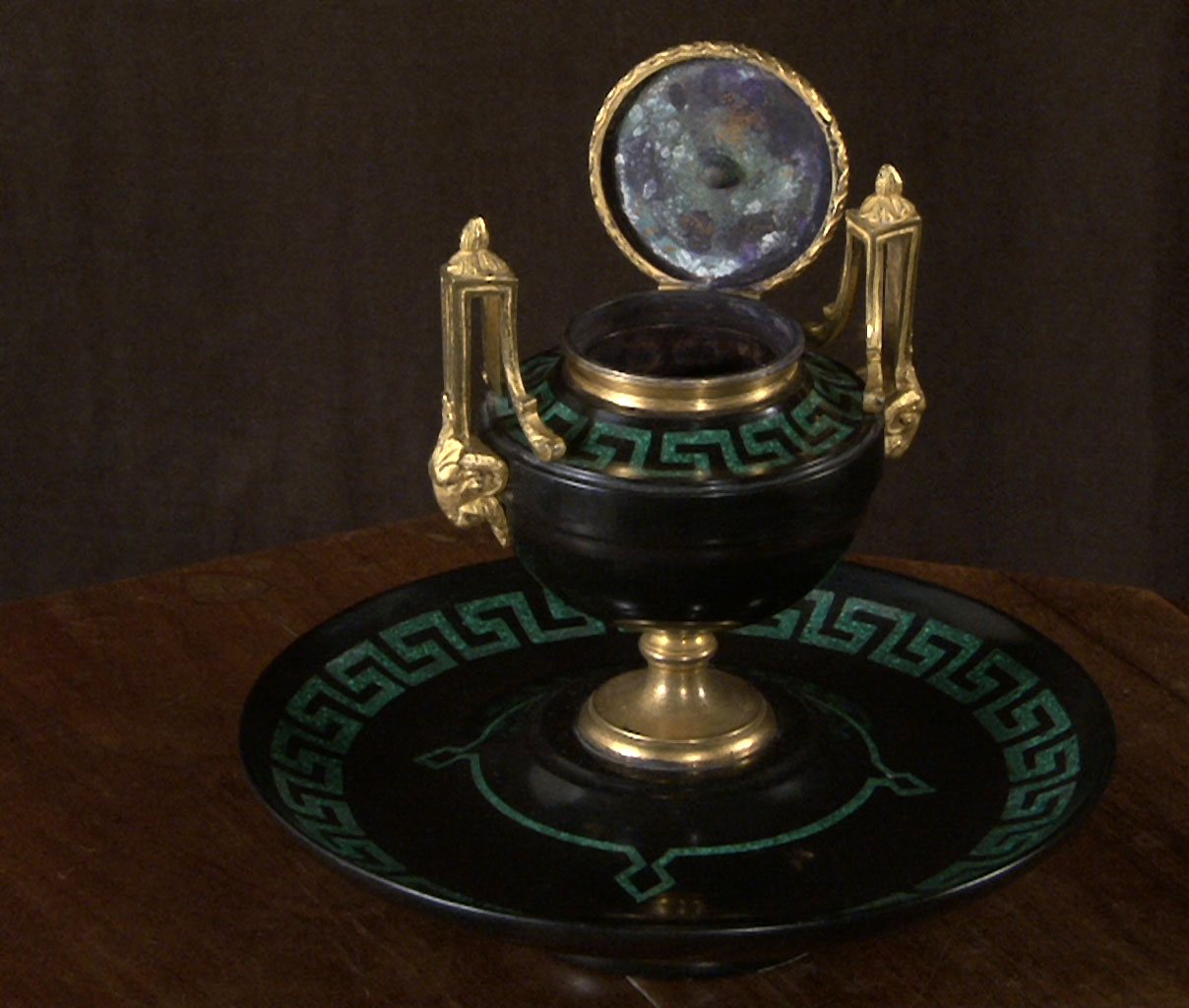 Мэзон ТААН, Чернильница из малахита и мрамора. Мэзон ТААН, Чернильница из малахита и мрамора.-10