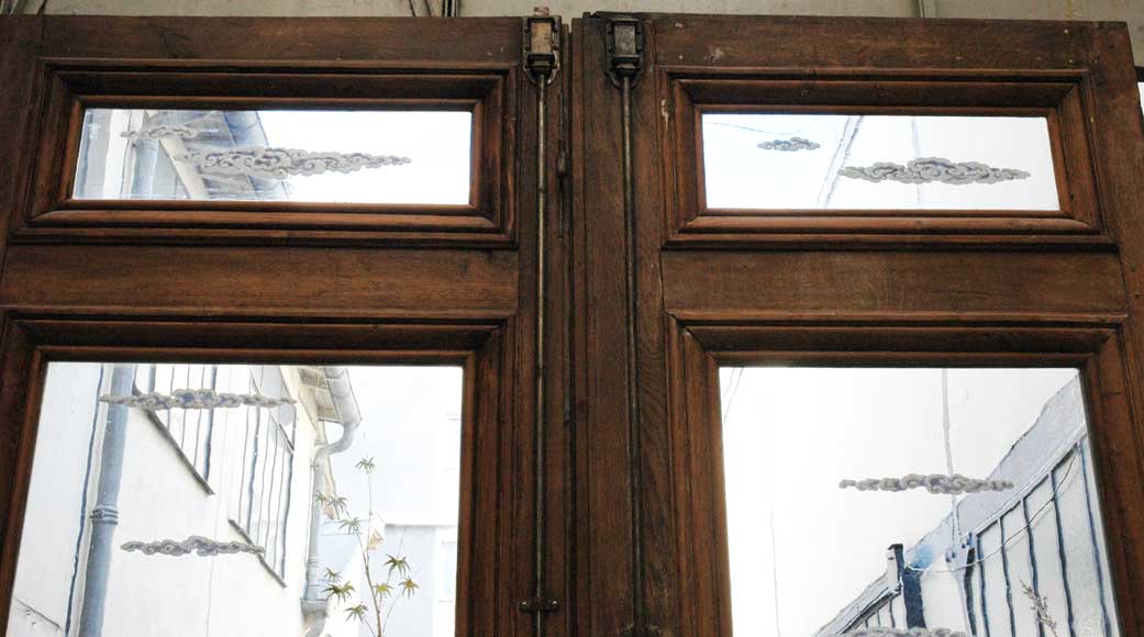 Витраж с серой цаплей Витраж с серой цаплей-8