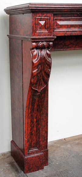 Камин из мрамора красный Гриотт  Камин из мрамора красный Гриотт -5