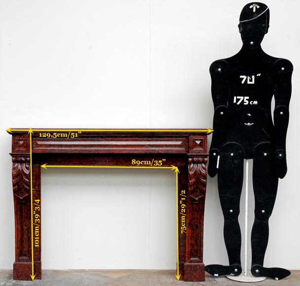 Камин из мрамора красный Гриотт  Камин из мрамора красный Гриотт -8