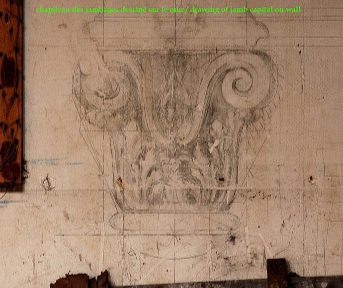 Каменный камин в стиле нео-ренессанс из замка Монжон. Каменный камин в стиле нео-ренессанс из замка Монжон.-8