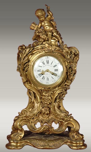 ЛЕОН МЕССАЖЕ (8 марта1842 – 16 мая 1901 ?),  Часы с Амуром  ЛЕОН МЕССАЖЕ (8 марта1842 – 16 мая 1901 ?),  Часы с Амуром -0