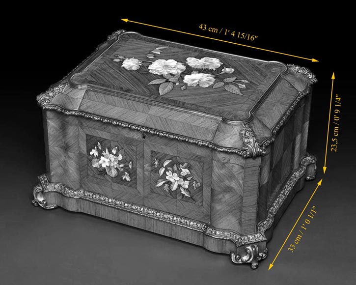 Мастерская Таан и Жюльен-Николя Ривар (1802-1867) - Шкатулка для парфюмерии, украшенная маркетри из фарфора Мастерская Таан и Жюльен-Николя Ривар (1802-1867) - Шкатулка для парфюмерии, украшенная маркетри из фарфора-5