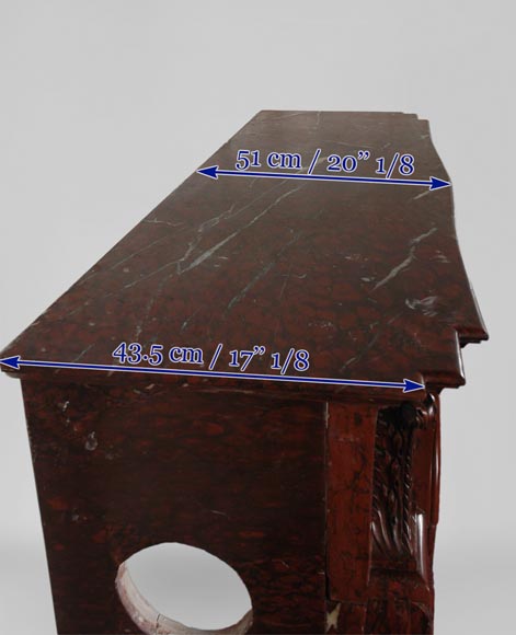 Камин 19го века из красного крапчатого мрамора. Камин 19го века из красного крапчатого мрамора.-8