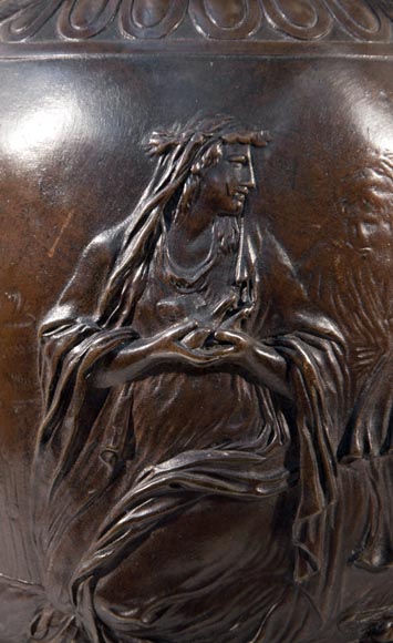 Фердинанд БАРБЕДИННИ – Пара ламп в Нео-Классическом стиле по модели Клодиона, изготовленных из бронзы с коричневой патиной. Фердинанд БАРБЕДИННИ – Пара ламп в Нео-Классическом стиле по модели Клодиона, изготовленных из бронзы с коричневой патиной.-7