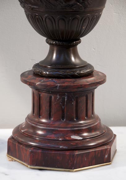 Фердинанд БАРБЕДИННИ – Пара ламп в Нео-Классическом стиле по модели Клодиона, изготовленных из бронзы с коричневой патиной. Фердинанд БАРБЕДИННИ – Пара ламп в Нео-Классическом стиле по модели Клодиона, изготовленных из бронзы с коричневой патиной.-8