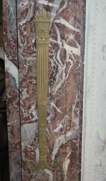 Камин в стиле Транзисион, декорированный элементами из бронзы. Камин в стиле Транзисион, декорированный элементами из бронзы.-5