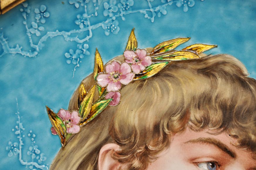 A. Tебарк - Пара женских портретов из эмалированного фаянса A. Tебарк - Пара женских портретов из эмалированного фаянса-4