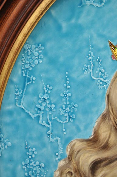 A. Tебарк - Пара женских портретов из эмалированного фаянса A. Tебарк - Пара женских портретов из эмалированного фаянса-5