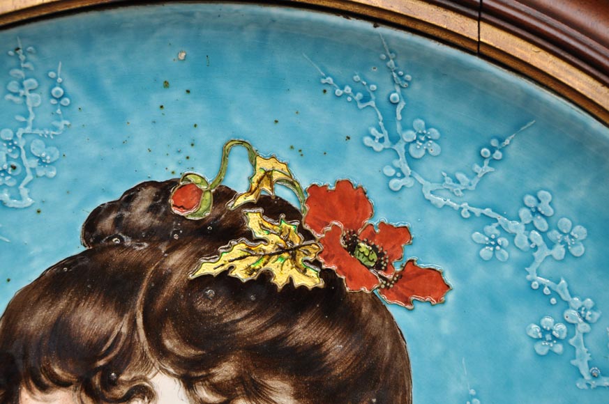 A. Tебарк - Пара женских портретов из эмалированного фаянса A. Tебарк - Пара женских портретов из эмалированного фаянса-9