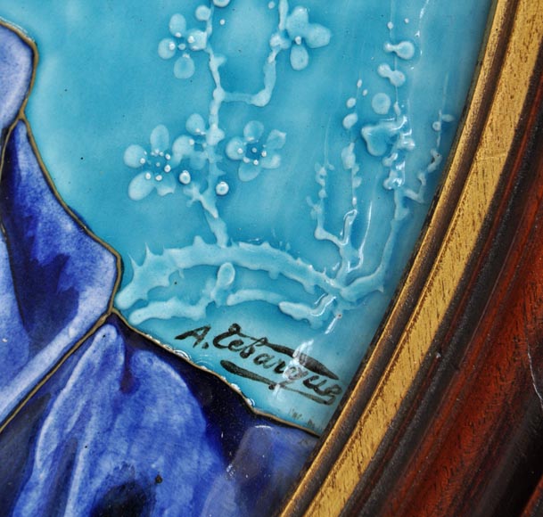 A. Tебарк - Пара женских портретов из эмалированного фаянса A. Tебарк - Пара женских портретов из эмалированного фаянса-10