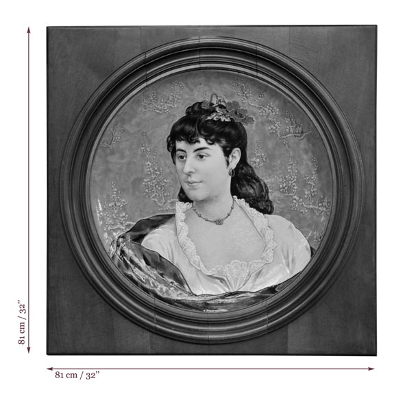 A. Tебарк - Пара женских портретов из эмалированного фаянса A. Tебарк - Пара женских портретов из эмалированного фаянса-11