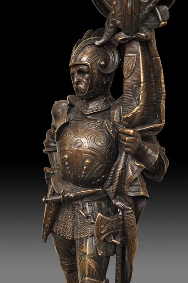 Жан-Франсуа Гештер (1796-1844) - Пара канделябров, украшенных рыцарями. Жан-Франсуа Гештер (1796-1844) - Пара канделябров, украшенных рыцарями.-3