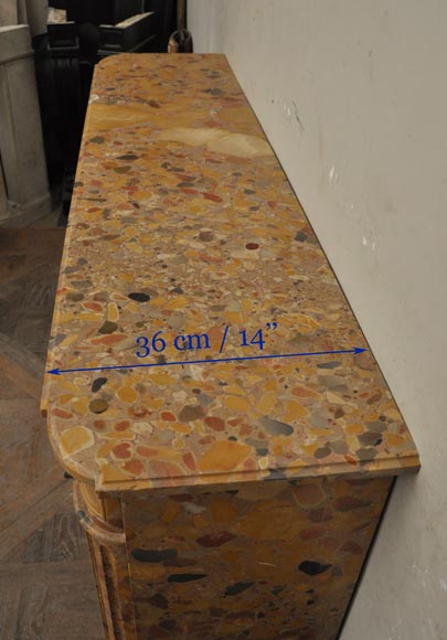 Старинный камин в стиле Людовика XVI, изготовленный из брекчиевидного мрамора из Халеба. Старинный камин в стиле Людовика XVI, изготовленный из брекчиевидного мрамора из Халеба.-7