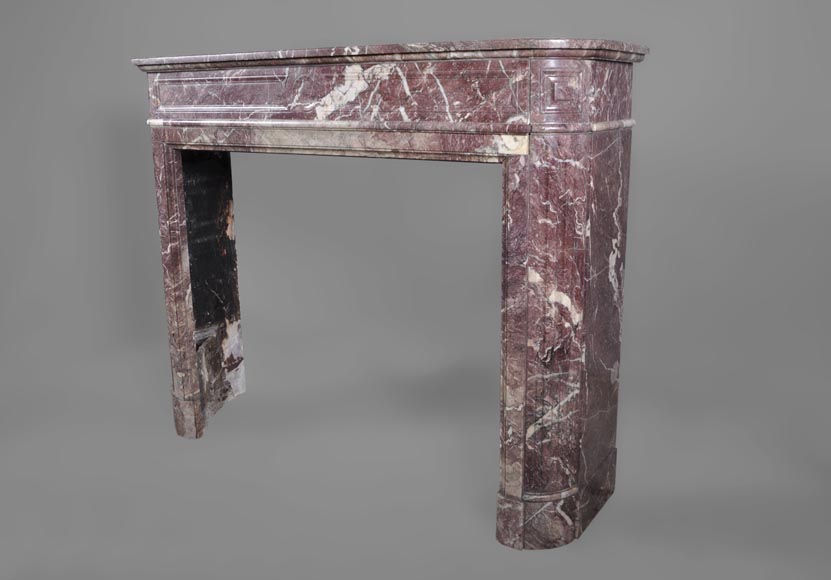 Красивый старинный камин в стиле Людовика XVI с закруглёнными углами, изготовленный из мрамора Hautacam. Красивый старинный камин в стиле Людовика XVI с закруглёнными углами, изготовленный из мрамора Hautacam.-5