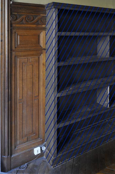 Ансамбль декоративных стенных панелей из дуба, украшенный фризом волнообразного орнамента. Ансамбль декоративных стенных панелей из дуба, украшенный фризом волнообразного орнамента.-6