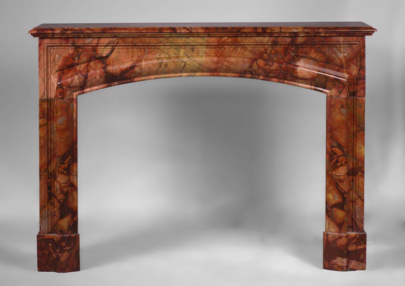 Старинный камин в стиле Людовика XIV с «буденом», изготовленный из алжирского красного брекчиевидного мрамора. Старинный камин в стиле Людовика XIV с «буденом», изготовленный из алжирского красного брекчиевидного мрамора.-0