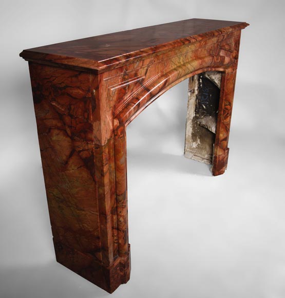 Старинный камин в стиле Людовика XIV с «буденом», изготовленный из алжирского красного брекчиевидного мрамора. Старинный камин в стиле Людовика XIV с «буденом», изготовленный из алжирского красного брекчиевидного мрамора.-3