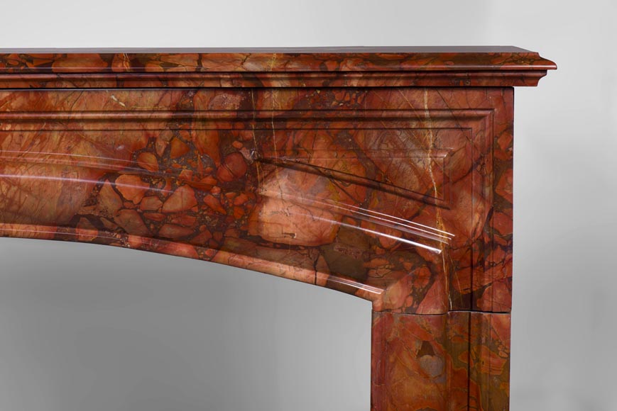 Старинный камин в стиле Людовика XIV с «буденом», изготовленный из алжирского красного брекчиевидного мрамора. Старинный камин в стиле Людовика XIV с «буденом», изготовленный из алжирского красного брекчиевидного мрамора.-7