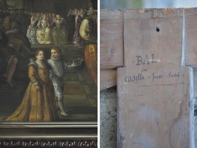 Большой старинный камин из скульптурного орехового дерева, украшенный картиной (холст, масло) 17 века по мотивам полотна Джованни Андреа КАСЕЛЛА. Большой старинный камин из скульптурного орехового дерева, украшенный картиной (холст, масло) 17 века по мотивам полотна Джованни Андреа КАСЕЛЛА.-4