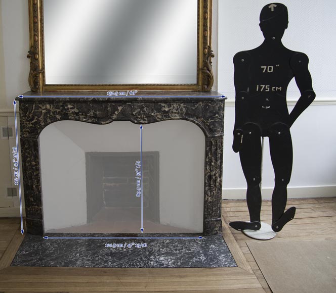 Старинный камин эпохи Регентства, изготовленный в 18 веке из серого мрамора Сант Анн.  Старинный камин эпохи Регентства, изготовленный в 18 веке из серого мрамора Сант Анн. -8