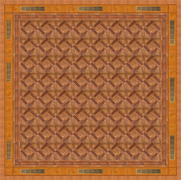 Великолепная деревянная обшивка комнаты в стиле Регентства, украшенная маркетри из красного дерева с камином, Франция 19 век. Великолепная деревянная обшивка комнаты в стиле Регентства, украшенная маркетри из красного дерева с камином, Франция 19 век.-24