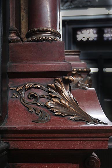 Редкая деревянная комната в стиле Наполеона III из чернёного дерева с монументальным камином из стюка под имитацию порфира. Редкая деревянная комната в стиле Наполеона III из чернёного дерева с монументальным камином из стюка под имитацию порфира.-7