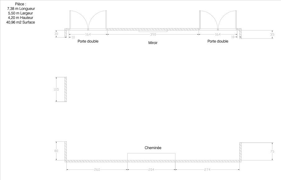 Редкая деревянная комната в стиле Наполеона III из чернёного дерева с монументальным камином из стюка под имитацию порфира. Редкая деревянная комната в стиле Наполеона III из чернёного дерева с монументальным камином из стюка под имитацию порфира.-10