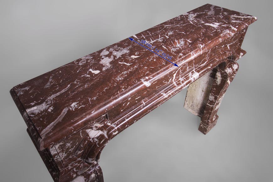 Старинный камин в стиле эпохи Регентства, изготовленный из Красного Северного мрамора. Старинный камин в стиле эпохи Регентства, изготовленный из Красного Северного мрамора.-9