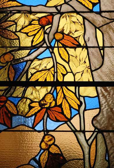 Витраж, подписанный Thomas 1915 г., представляющий Диану охотницу. Витраж, подписанный Thomas 1915 г., представляющий Диану охотницу.-1