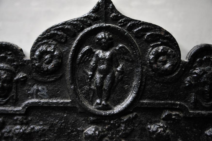 Чугунная каминная плита «Суд Париса». Чугунная каминная плита «Суд Париса».-1