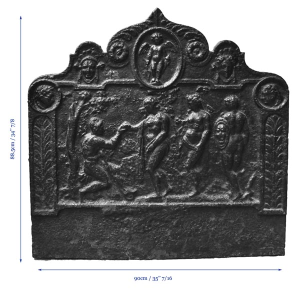 Чугунная каминная плита «Суд Париса». Чугунная каминная плита «Суд Париса».-8