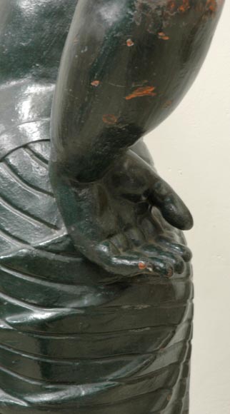 Торшер из чугуга с египетской девочкой Торшер из чугуга с египетской девочкой-5