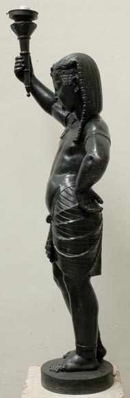 Торшер из чугуга с египетской девочкой Торшер из чугуга с египетской девочкой-8