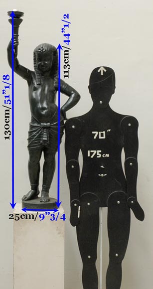 Торшер из чугуга с египетской девочкой Торшер из чугуга с египетской девочкой-10