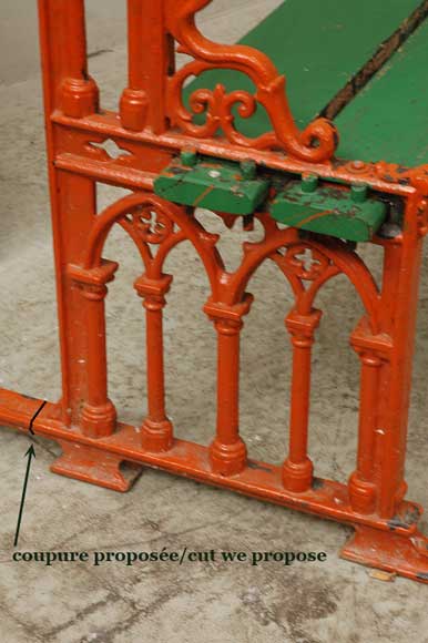 Пара скамеек в нео-готическом стиле 1860х годов. Пара скамеек в нео-готическом стиле 1860х годов.-4