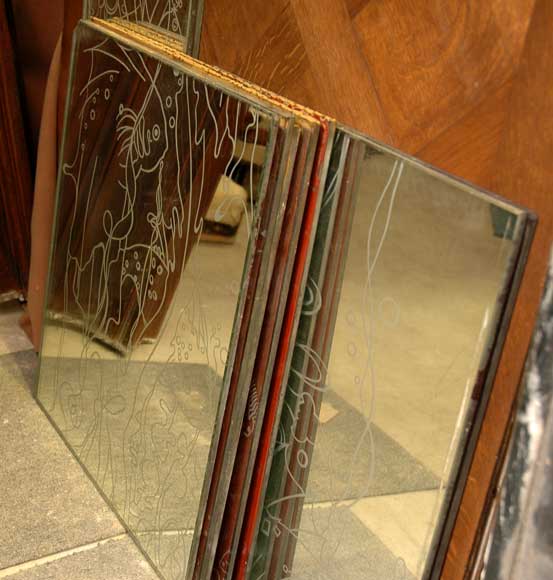 Камин из травертина с зеркальной стеной 1940гг. Камин из травертина с зеркальной стеной 1940гг.-2